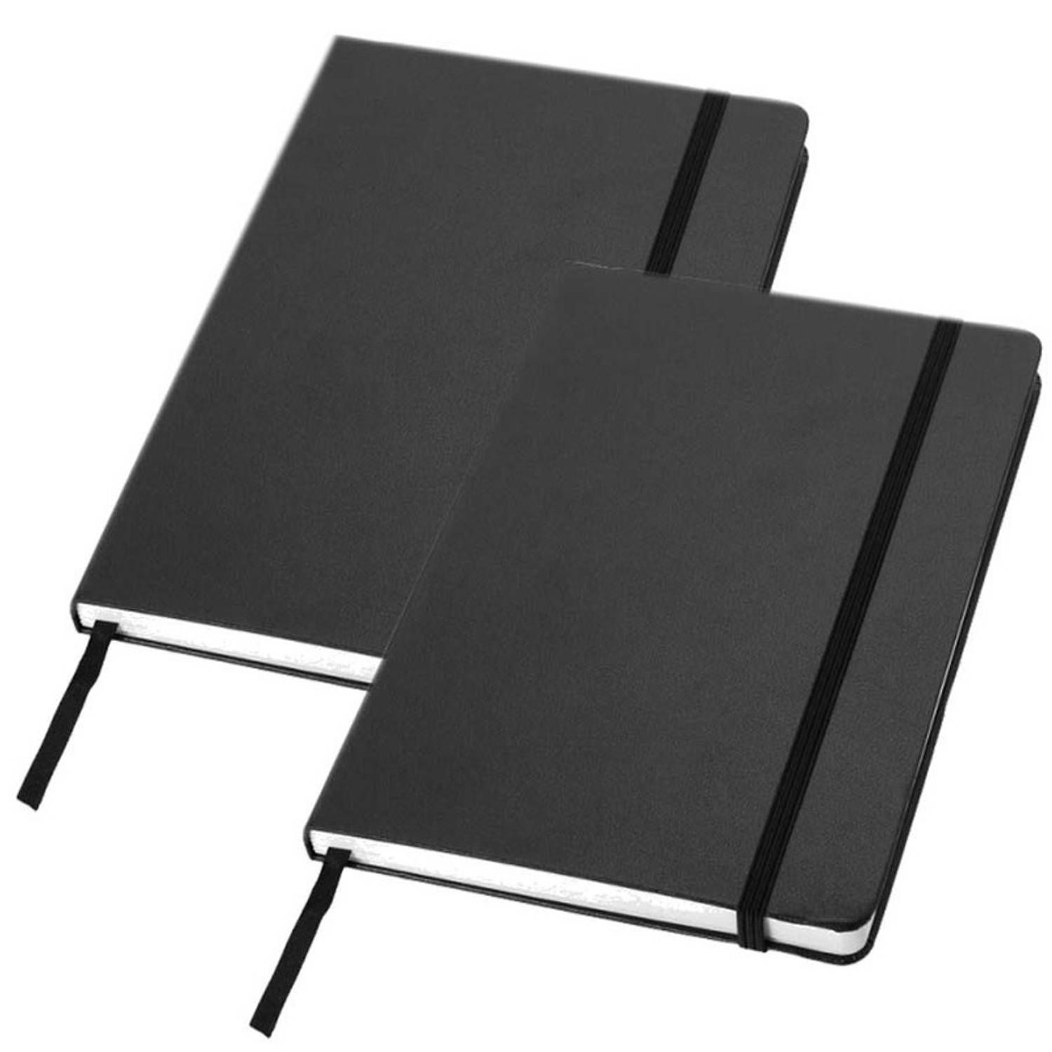 2x Luxe schriften A5 formaat met zwarte harde kaft - Notitieboek
