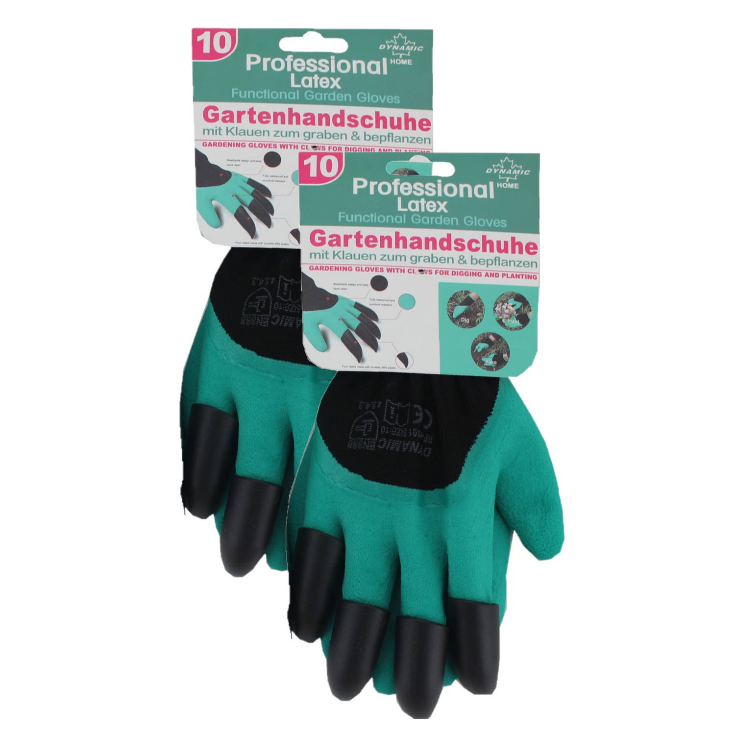 2x Paar Latex Tuin Handschoenen Met Graaf En Beplant Klauwen Voor Volwassenen Werkhandschoenen