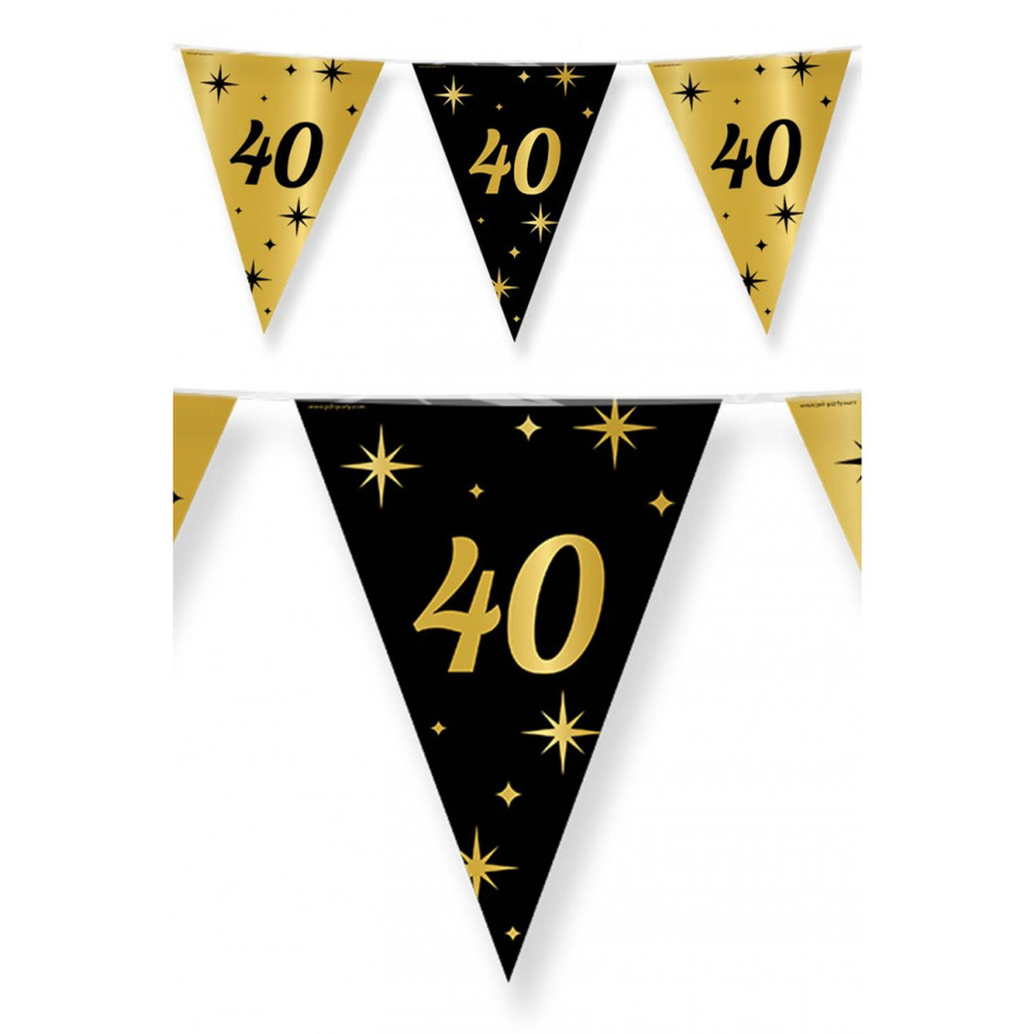Rijk Manuscript vergroting Leeftijd verjaardag feest vlaggetjes 40 jaar geworden zwart/goud 10 meter -  Vlaggenlijnen | Blokker