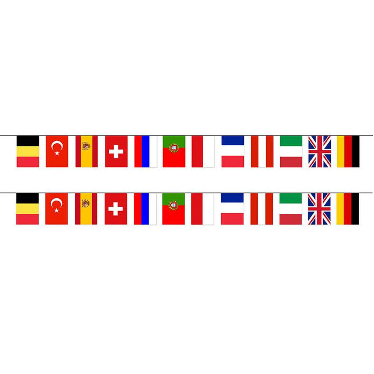 3x Stuks Europese Landen Vlaggetjes Slinger-vlaggenlijn Van 5 Meter Vlaggenlijnen