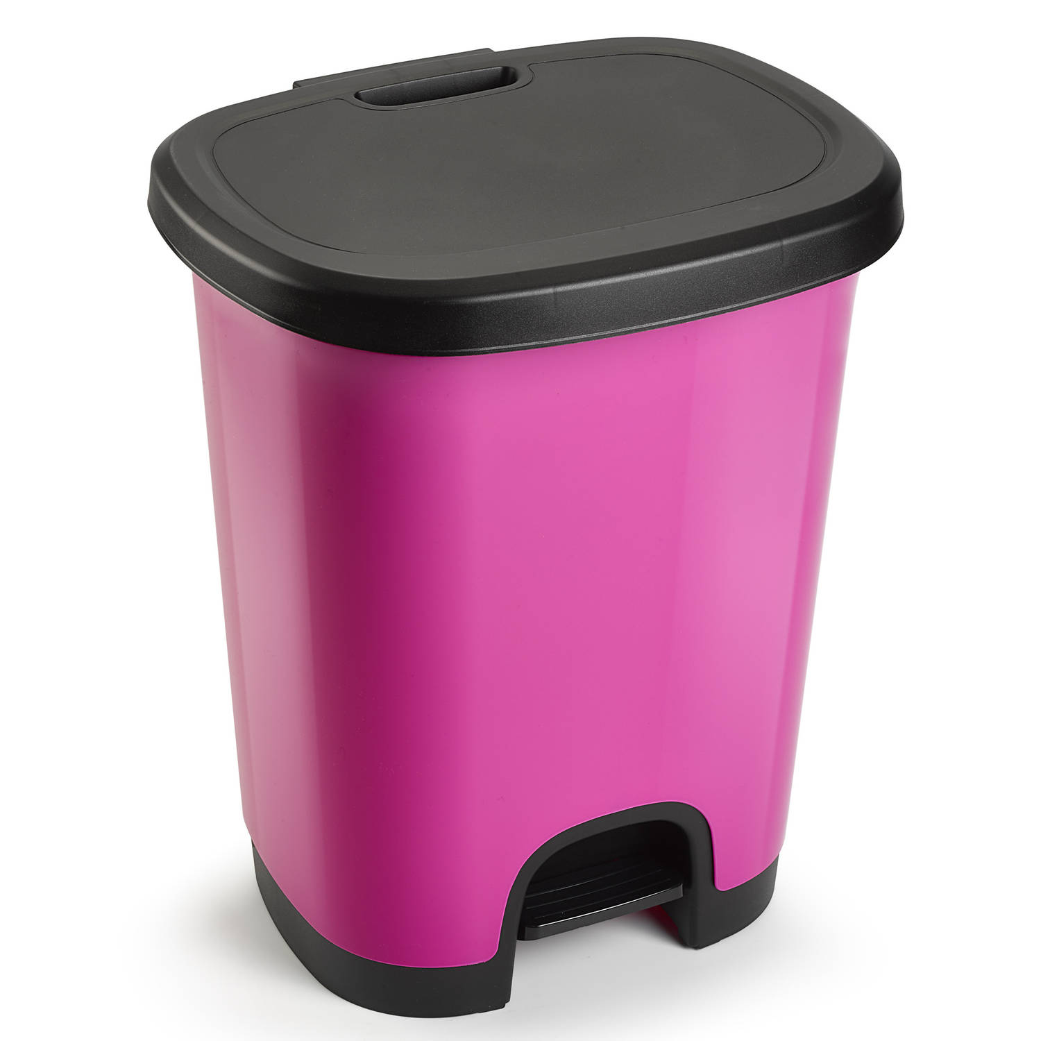 Afvalemmer-vuilnisemmer-pedaalemmer 18 Liter In Het Roze-zwart Met Deksel En Pedaal Pedaalemmers