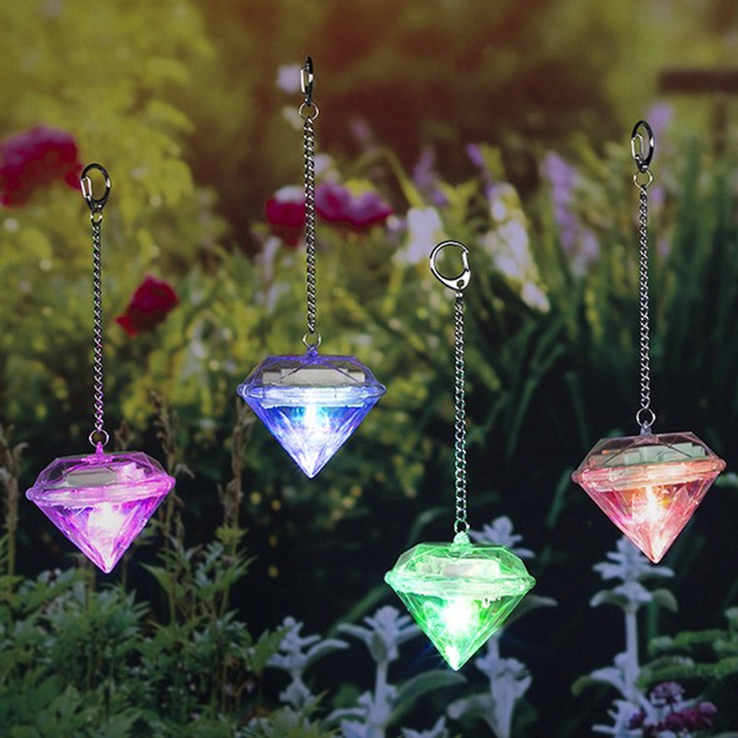 Londen annuleren Gezondheid Set van 4x LED solar diamanten sfeerlicht tuinverlichting -  Buitenverlichting | Blokker