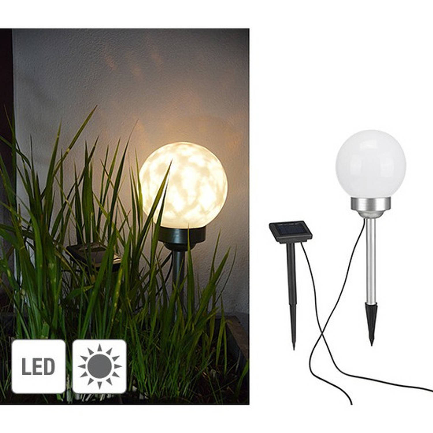 Reis hoofd lint 2x LED solar lamp 47 cm tuinverlichting op zonne-energie -  Buitenverlichting | Blokker