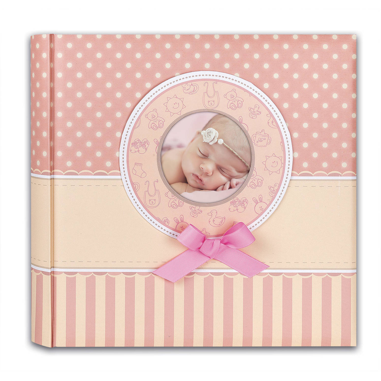 Fotoboek/fotoalbum Matilda baby meisje met 30 paginas roze 31 x 31 x 3,5 cm - Fotoalbums