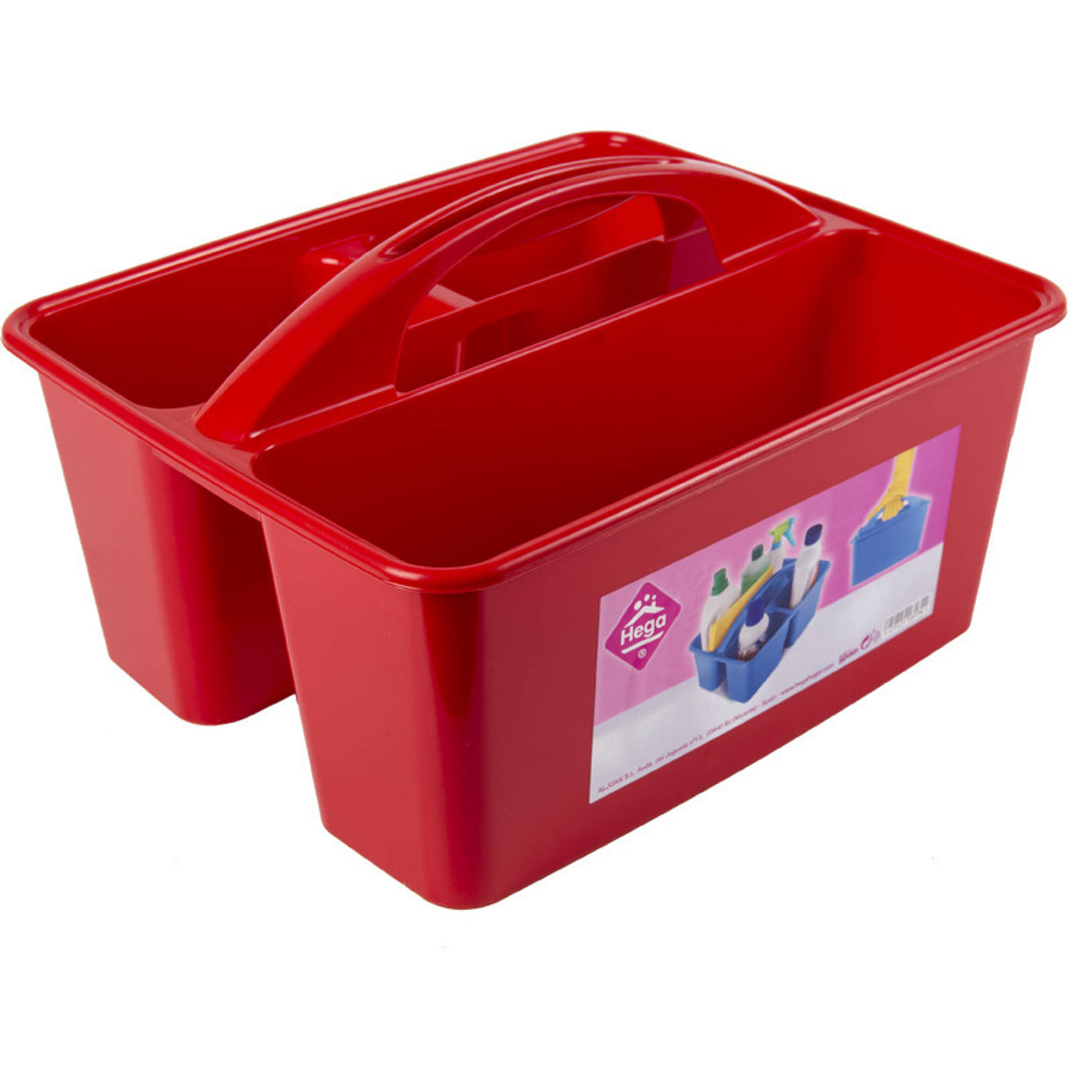 Rode Opbergbox-opbergdoos Mand Met Handvat 6 Liter Kunststof Opbergbox