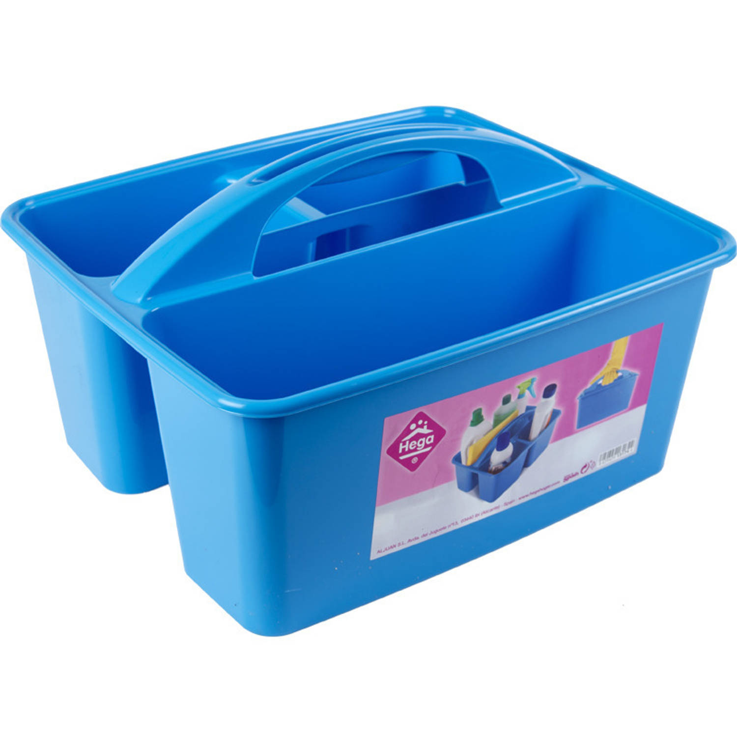 Blauwe Opbergbox-opbergdoos Mand Met Handvat 6 Liter Kunststof Opbergbox