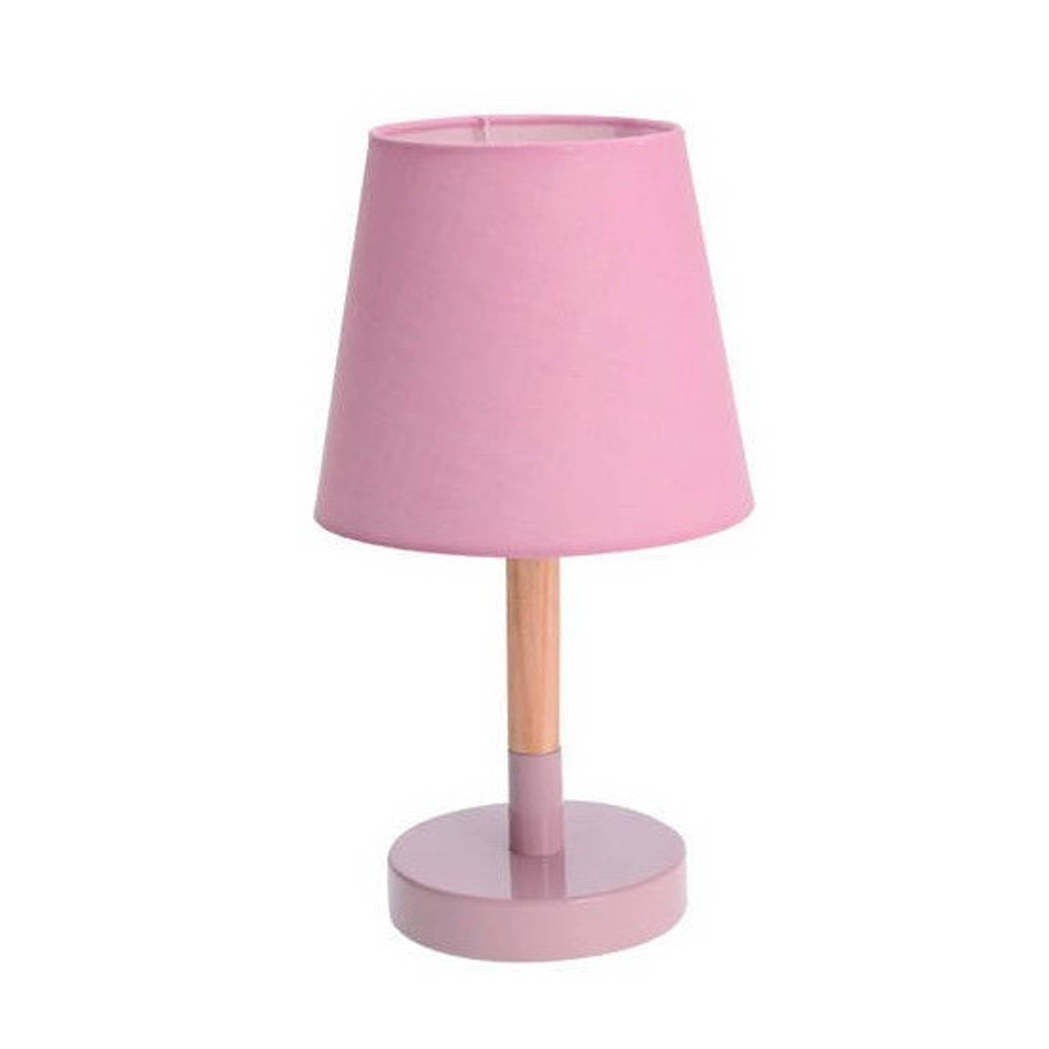 Roze Tafellamp-schemerlamp Hout-metaal 23 Cm Tafellampen
