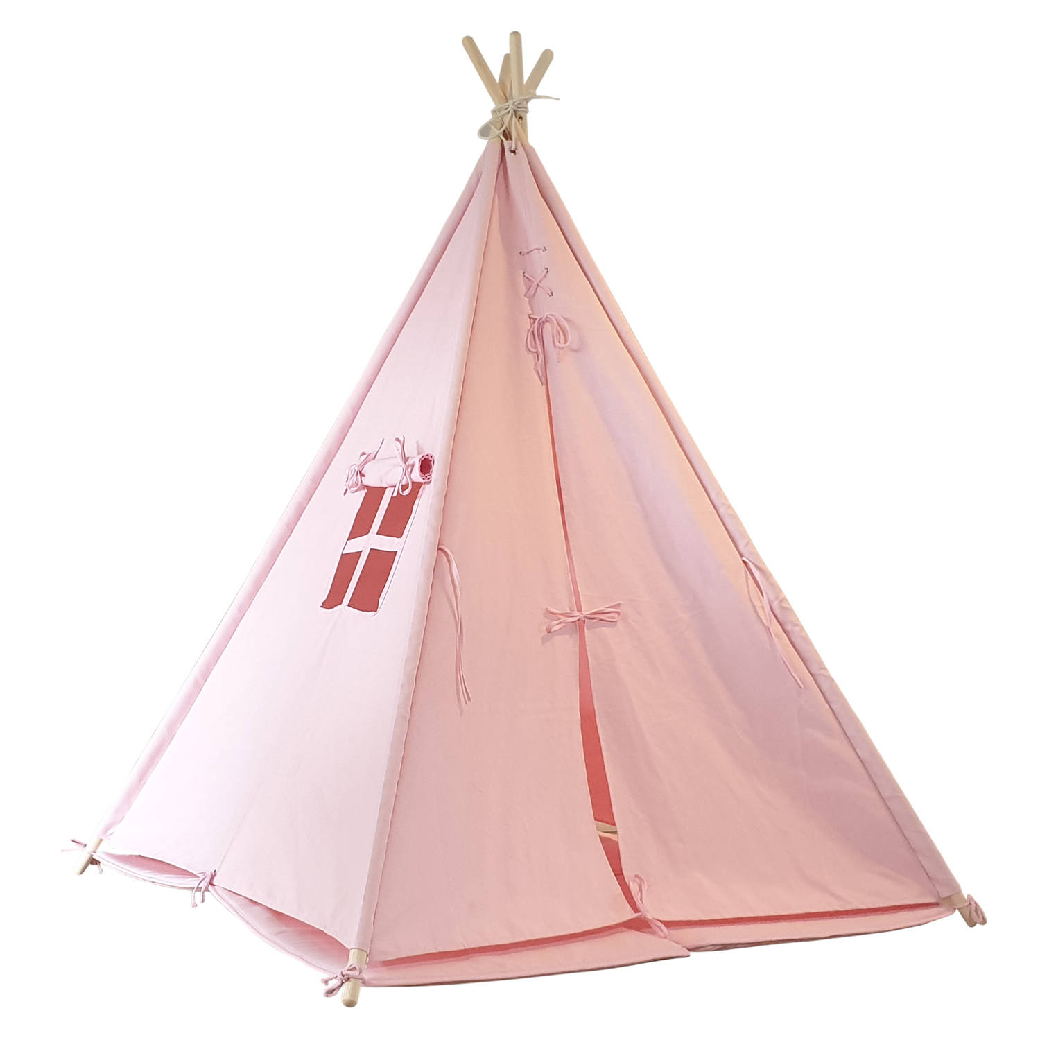 campagne Monografie sponsor Sunny Alba Tipi Tent voor kinderen in roze Wigwam Speeltent met ramen |  Blokker
