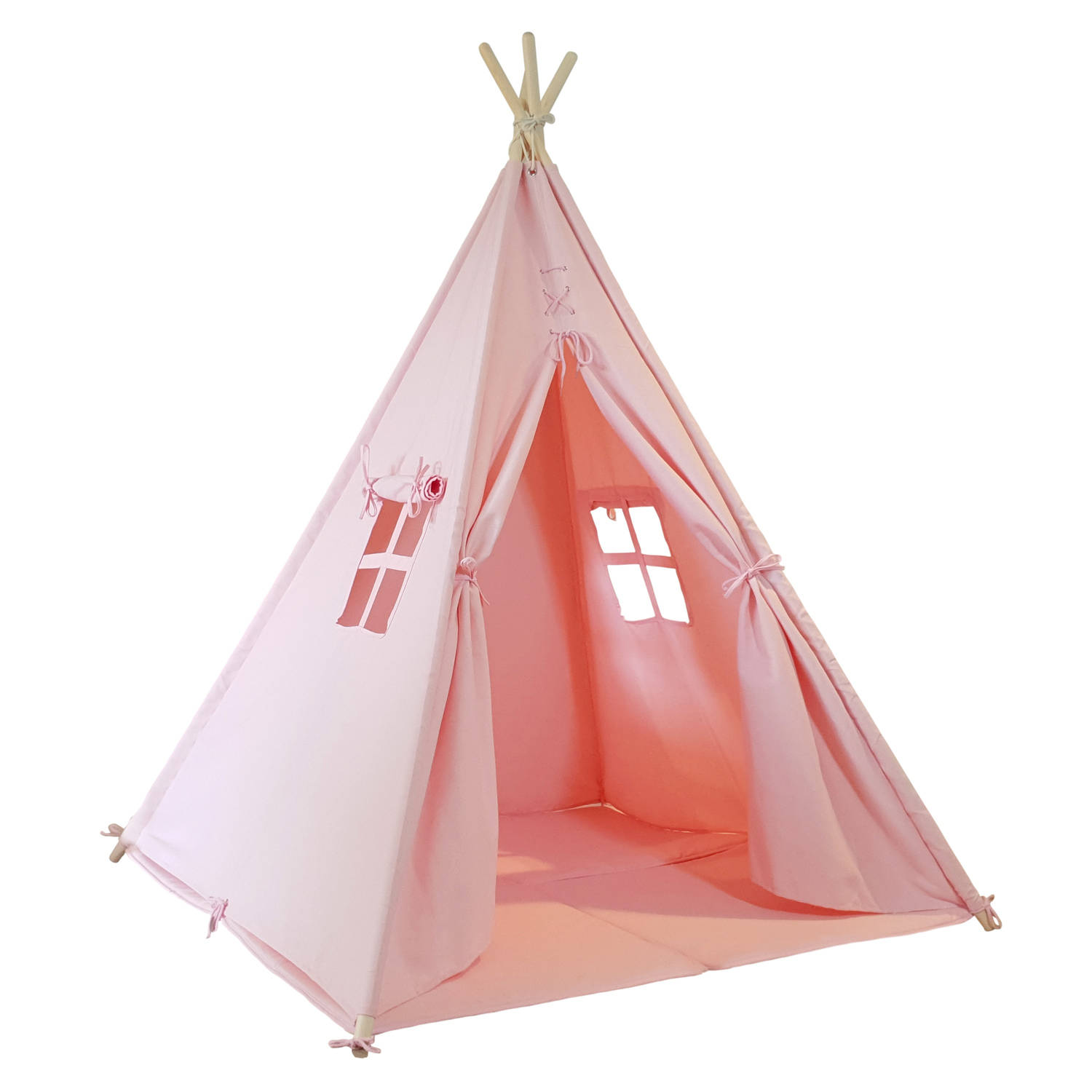 ongezond beklimmen diamant Sunny Alba Tipi Tent voor kinderen in roze Wigwam Speeltent met ramen |  Blokker