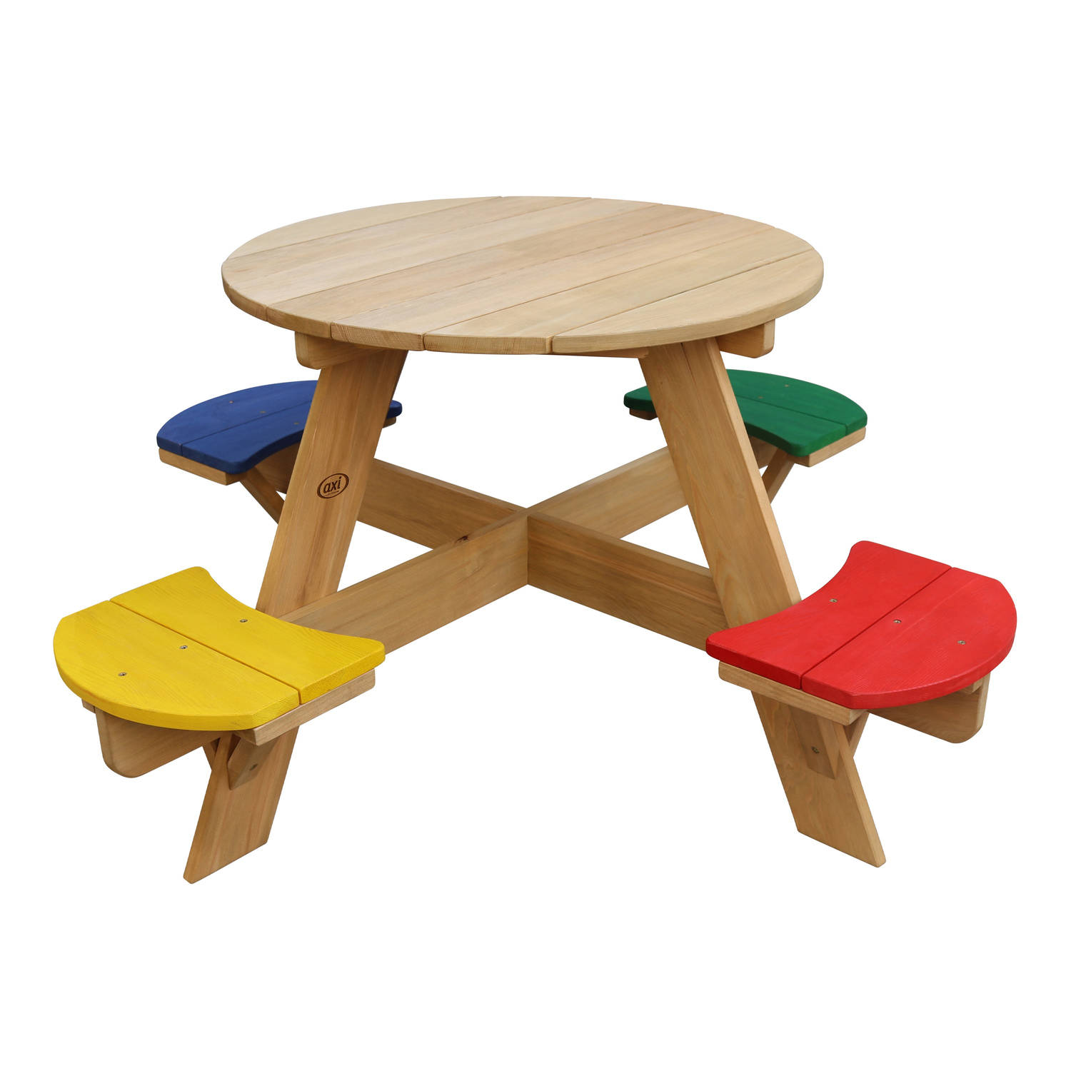 AXI Ufo Picknicktafel rond voor 4 kinderen in regenboog kleuren Picknick tafel van hout