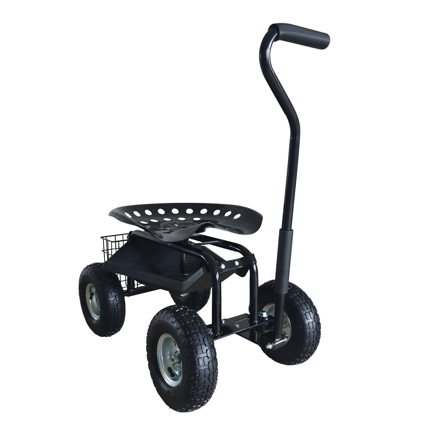 AXI AG22 Tuinkrukje op wielen voor de tuin in Zwart Tuinkruk / Knielkruk van metaal met maximale belasting van 150 kg