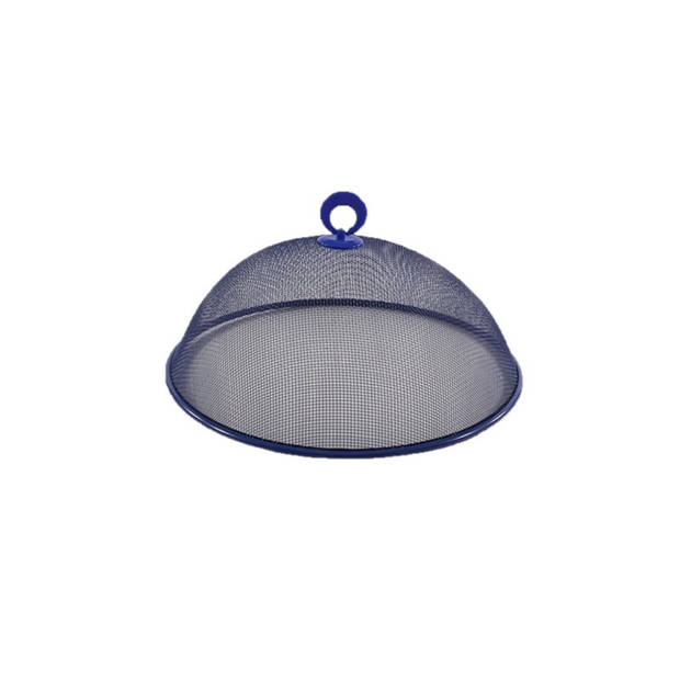 Metalen vliegenkap/voedselkap blauw rond 30 cm - ongedierte - vliegenkap