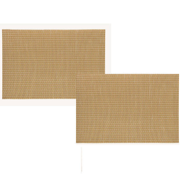 2x Rechthoekige placemats goud kunststof 45 x 30 cm - Placemats
