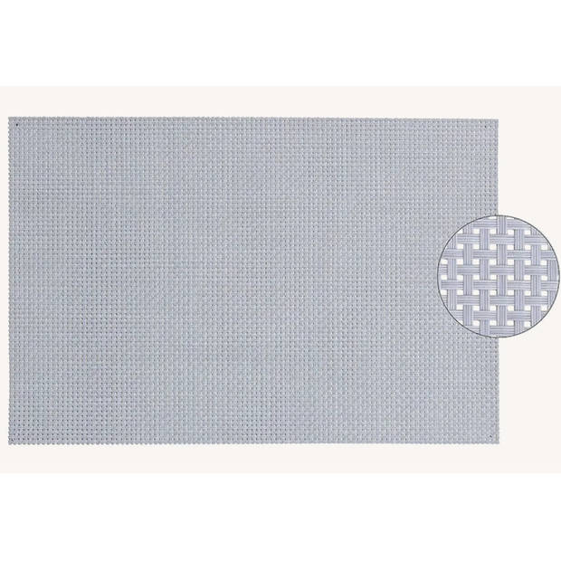 4x Rechthoekige placemats grijs/lila paars kunststof 45 x 30 cm - Placemats