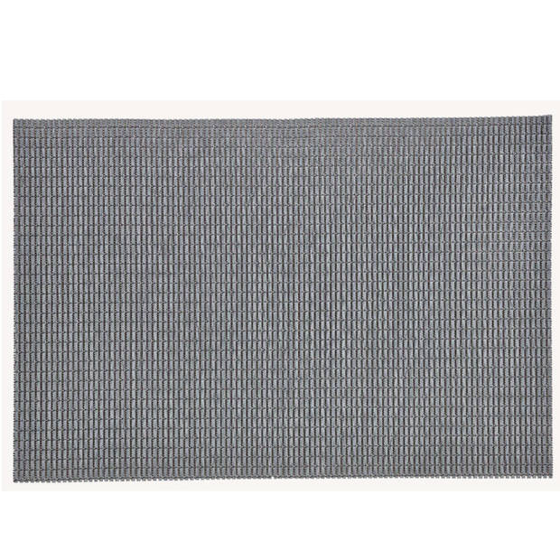4x Rechthoekige placemats grijs kunststof 45 x 30 cm - Placemats