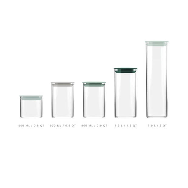 Joseph Joseph - Podium Vershoudbak Set van 5 Stuks Editions Sage - Kunststof - Groen