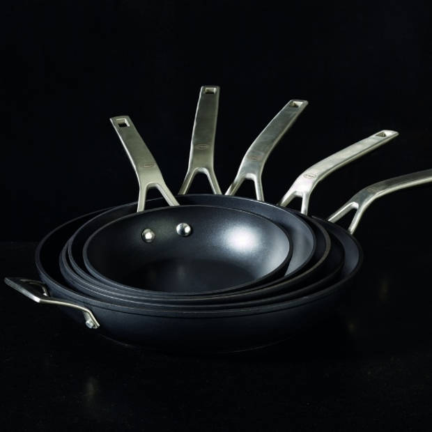 Rösle koekenpan Blaze 24 cm aluminium/RVS zwart/zilver