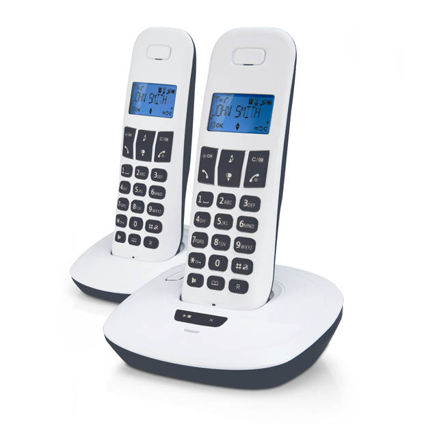 Dect Telefoon Met Antwoordapparaat Duo Teleline Tel 170ae Grijs Wit