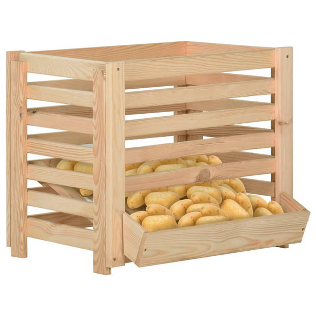 vidaXL Aardappelkist 60x40x50 cm massief grenenhout