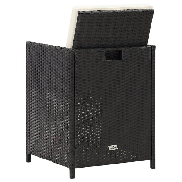 vidaXL Tuinstoelen 4 st poly rattan zwart