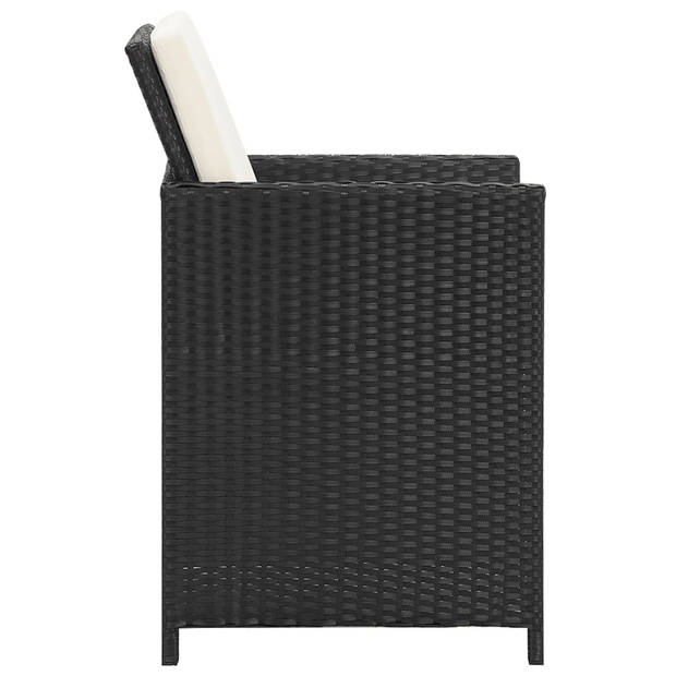 vidaXL Tuinstoelen 4 st poly rattan zwart