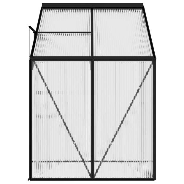 vidaXL Broeikas 2,59 m³ aluminium antracietkleurig