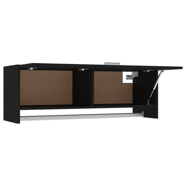 The Living Store Compacte garderobe - Zwart - 100 x 32.5 x 35 cm - Stevige constructie