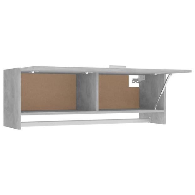The Living Store Garderobe Betongrijs 100x32.5x35cm - Functionele opbergoplossing voor badkamer - keuken of wasruimte