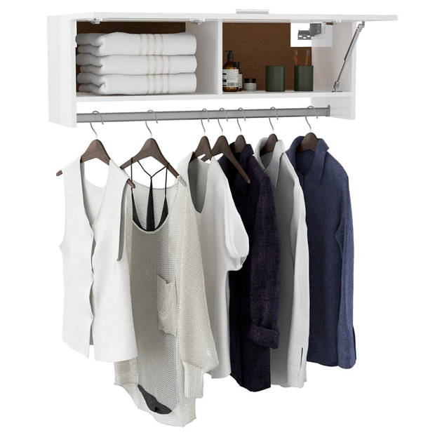 The Living Store Garderobe Basic - Compact - 100 x 32.5 x 35 cm - Hoogglans wit