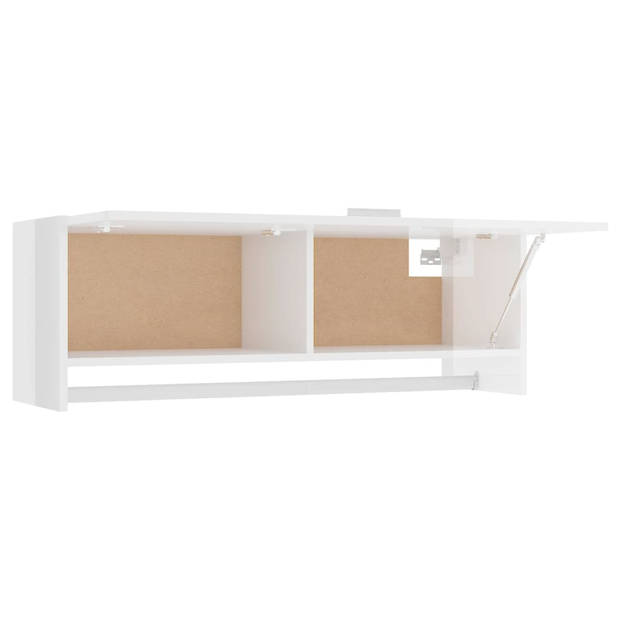 The Living Store Garderobe Basic - Compact - 100 x 32.5 x 35 cm - Hoogglans wit