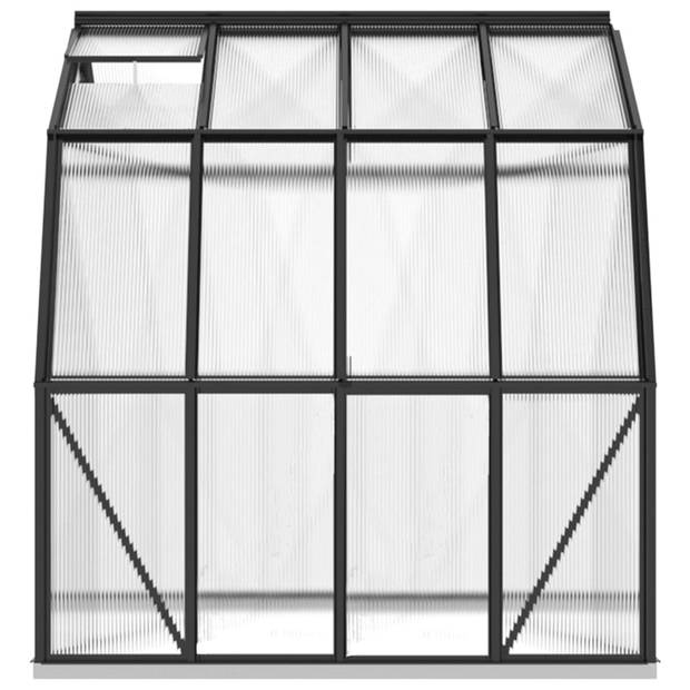 The Living Store Kweekkas Polycarbonaat - 282 x 228 x 243 cm - UV-bestendig - Aluminium en polycarbonaat - Antraciet -