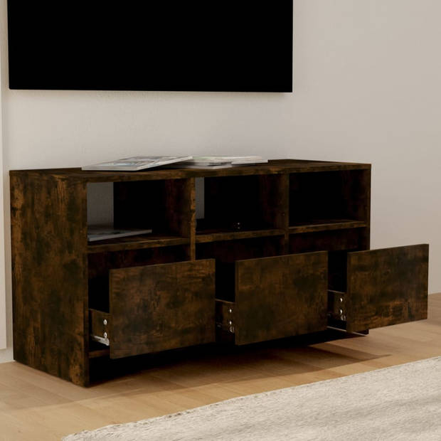 vidaXL Tv-meubel 102x37,5x52,5 cm bewerkt hout gerookt eikenkleurig