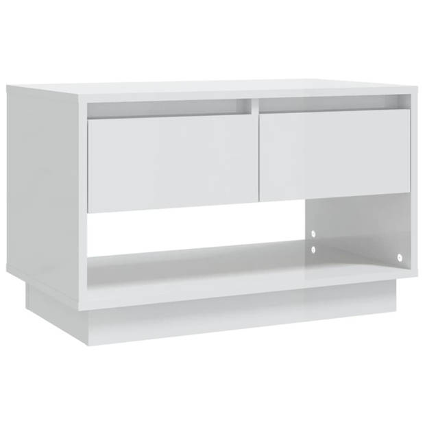 vidaXL Tv-meubel 70x41x44 cm bewerkt hout hoogglans wit