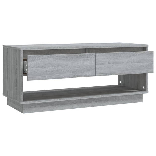 The Living Store TV-meubel - grijs sonoma eiken - 102 x 41 x 44 cm - 2 lades