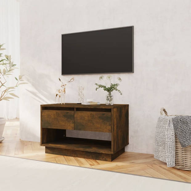 vidaXL Tv-meubel 70x41x44 cm bewerkt hout gerookt eikenkleurig