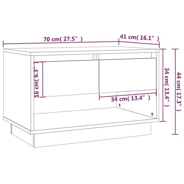 The Living Store Televisiemeubel TV-kast - 70 x 41 x 44 cm - zwart