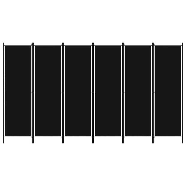 vidaXL Kamerscherm met 6 panelen 300x180 cm zwart
