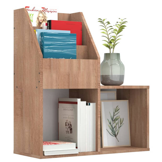 vidaXL Kindertijdschriftenrek 71x30x78,5 cm bewerkt hout sonoma eiken