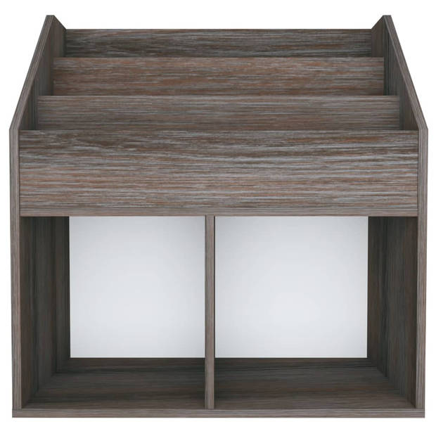 vidaXL Kindertijdschriftenrek 71x30x78,5 cm hout grijs en eikenkleur