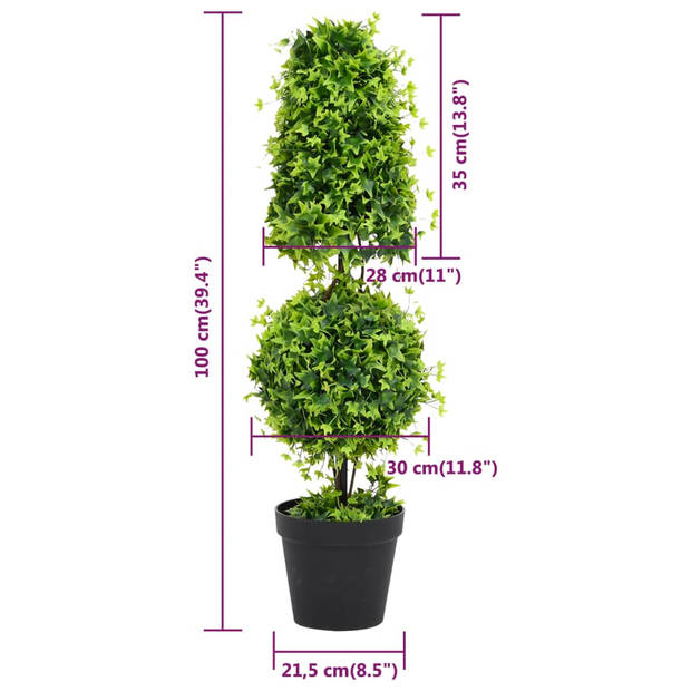 vidaXL Kunstplant met pot buxus 100 cm groen