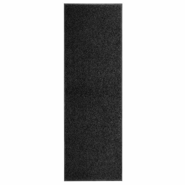 vidaXL Deurmat wasbaar 60x180 cm zwart