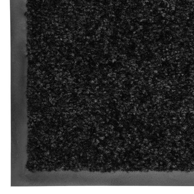 vidaXL Deurmat wasbaar 90x120 cm zwart