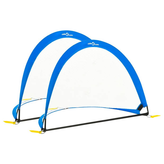 vidaXL 2 st Kindervoetbaldoelen met opbergtas 119x82x84,5 cm