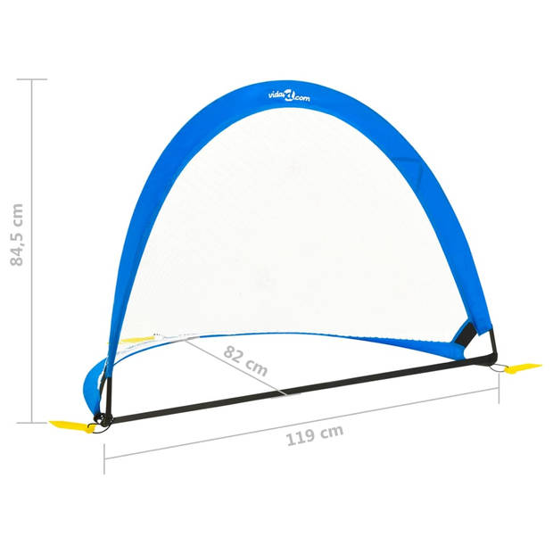 vidaXL 2 st Kindervoetbaldoelen met opbergtas 119x82x84,5 cm