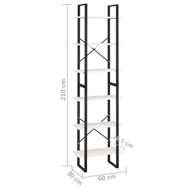 vidaXL Opbergrek 60x30x210 cm massief grenenhout wit