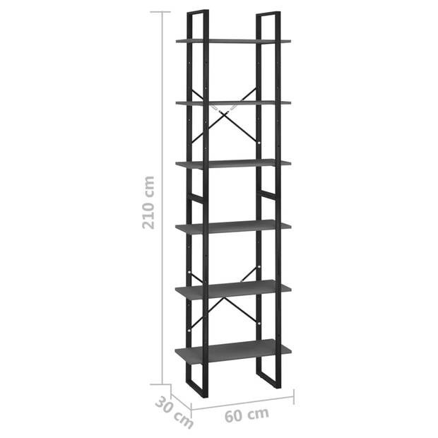 vidaXL Opbergrek 60x30x210 cm bewerkt hout grijs