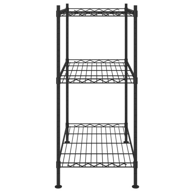 vidaXL Opbergrek 3-laags 150 kg 60x35x76 cm zwart