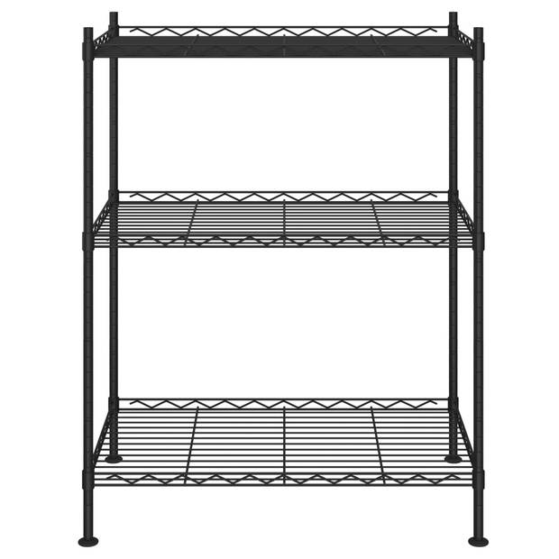 vidaXL Opbergrek 3-laags 150 kg 60x35x76 cm zwart