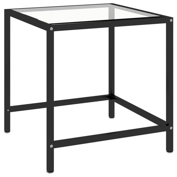 The Living Store Salontafel Set - Industriële stijl - Gehard glas en gepoedercoat staal - Wit - 90x45x45 cm - 50x50x50