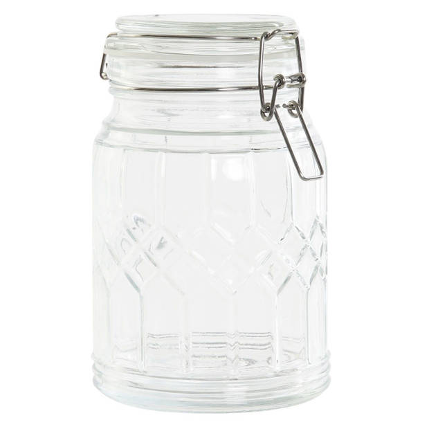 Voorraadpot/weckpot 710 ml glas met metalen beugelsluiting - Weckpotten